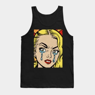 pop art crying girl Tank Top